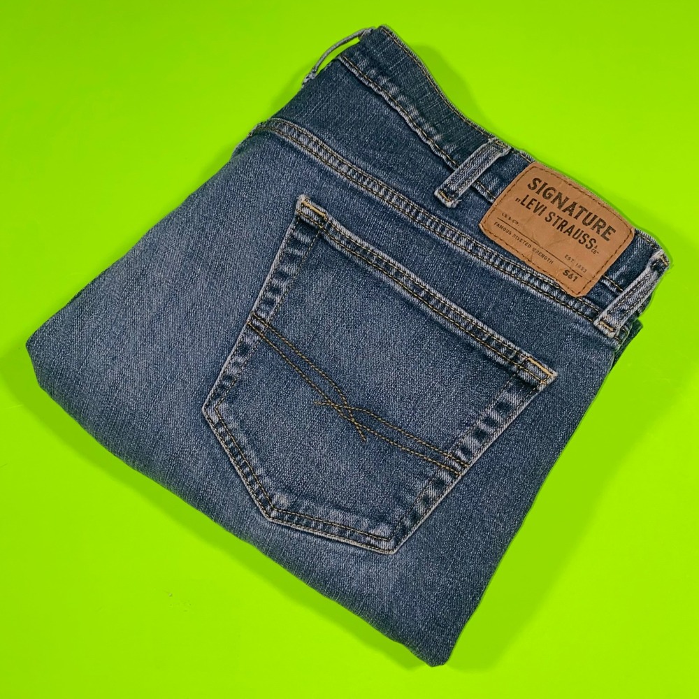 Levi Strauss‎ Signature 561 Relaxed Fit Mens Blue Denim Jeans Sz 34x32